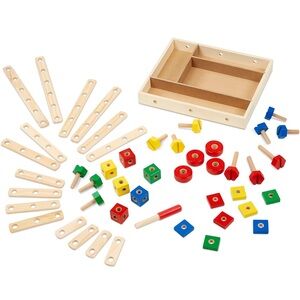 Melissa & Doug - Wooden Construction Set for Kids - Multicolor